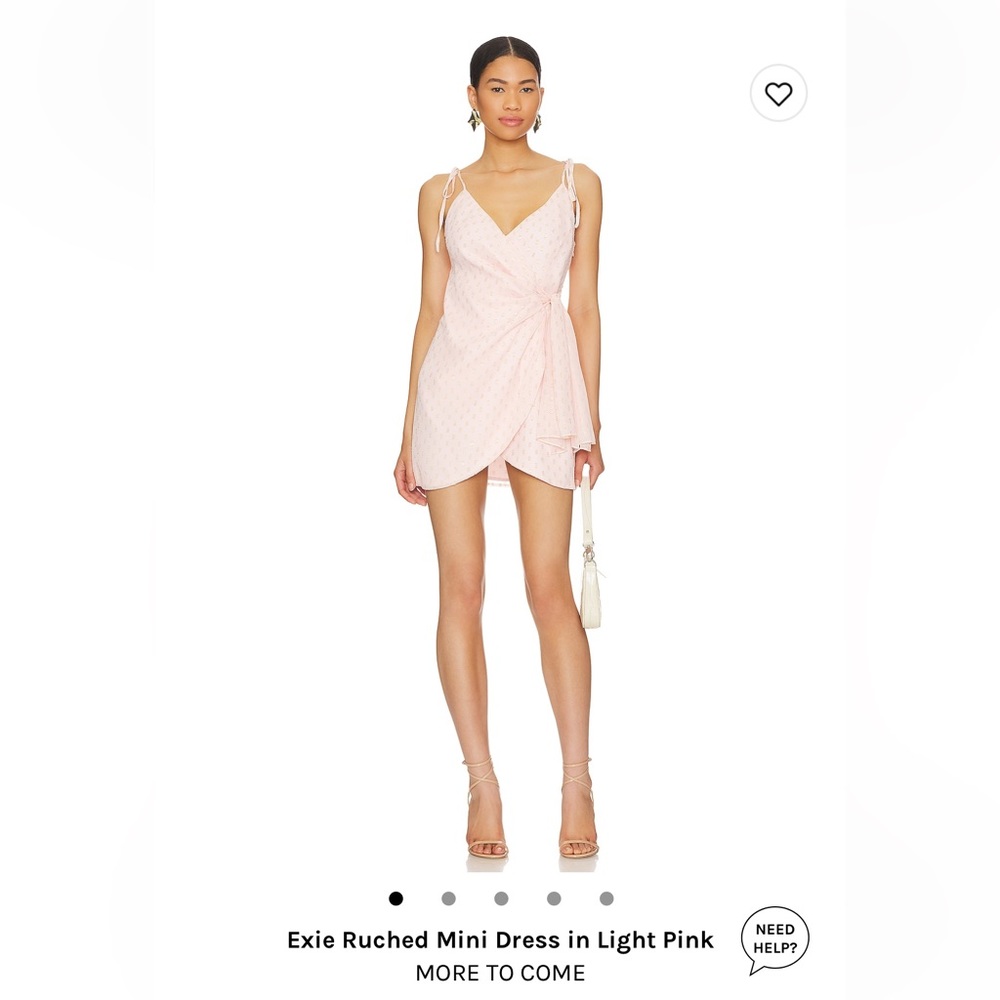 More to Come - Exie Ruched Mini Dress in light pink